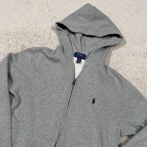 Polo Ralph Lauren Kids Heather Gray Full Zip Fleece Hoodie L 14-16